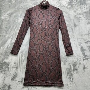 NEW BUMPSUIT Dress Womens XS Brown‎ Snake Print Maternity Short Nicole Bodycon